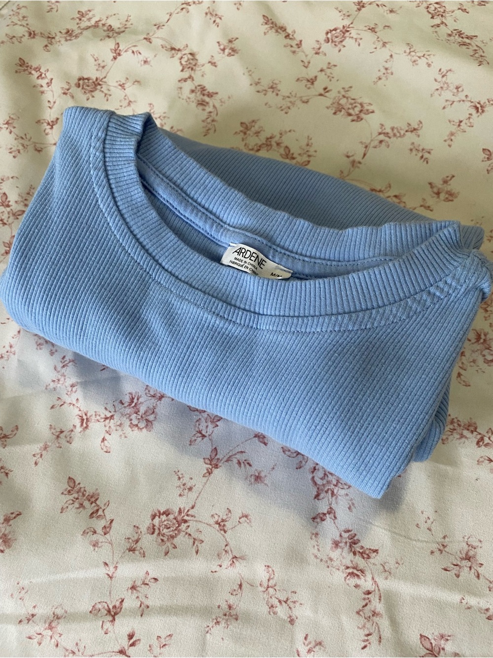 Ardene Light Blue Ribbed Long Sleeve Tee - Picture 3 of 5